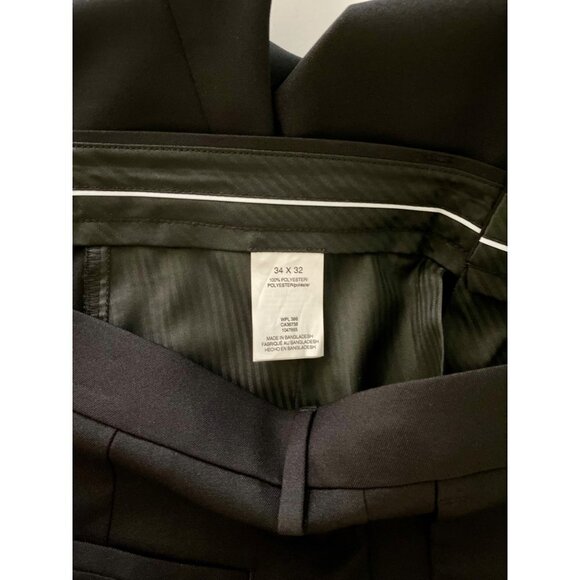 Haggar Slim Straight All Day Comfort Black Polyester Pants Men's Size 34 x 32 - Picture 6 of 6